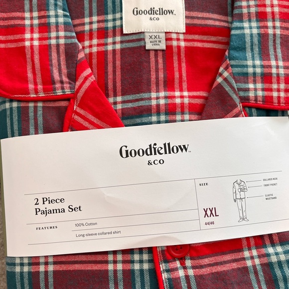 NWT Men's Red Plaid Long Sleeve Pajama Set - Picture 4 of 4